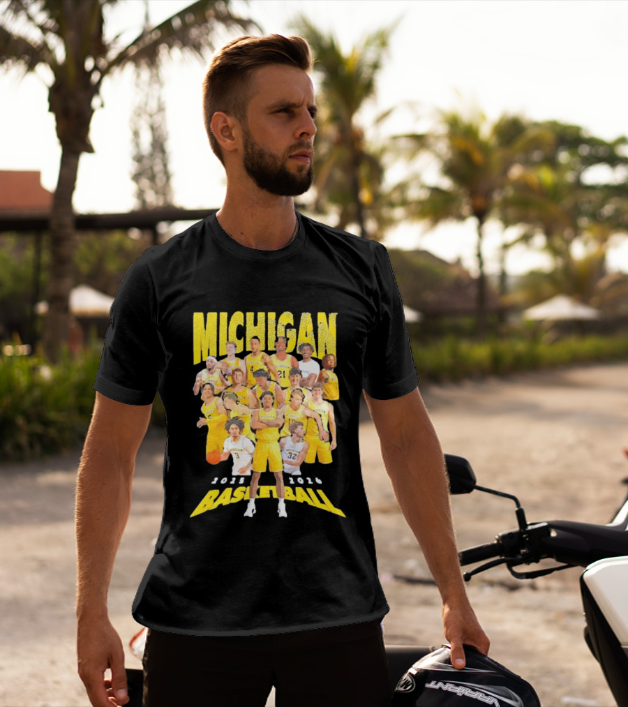 Michigan Wolverines 2025 2026 Basketball Team Members T-Shirt