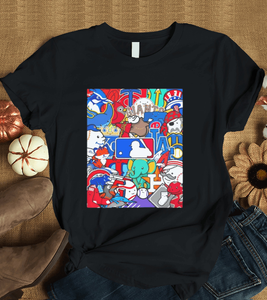 Happy Opening Day 2026 MLB Team Mascots Giants Royals Nationals Phillies Pirates T-Shirt