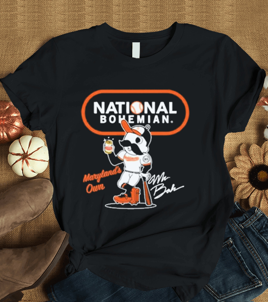 Maryland's Own National Bohemian Mr. Boh Baseball T-Shirt