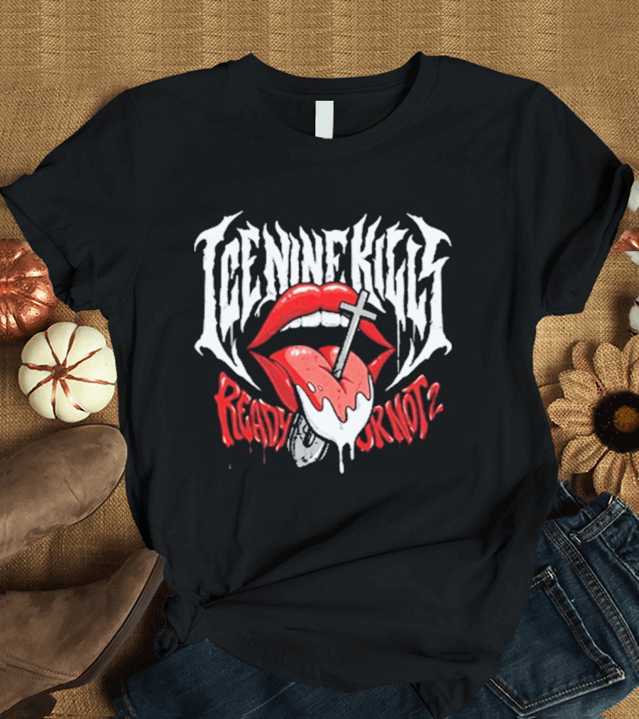 Ice Nine Kills Grave Diggler Ready Or Not 2 Here I Come Tongue Shovel Lips T-Shirt