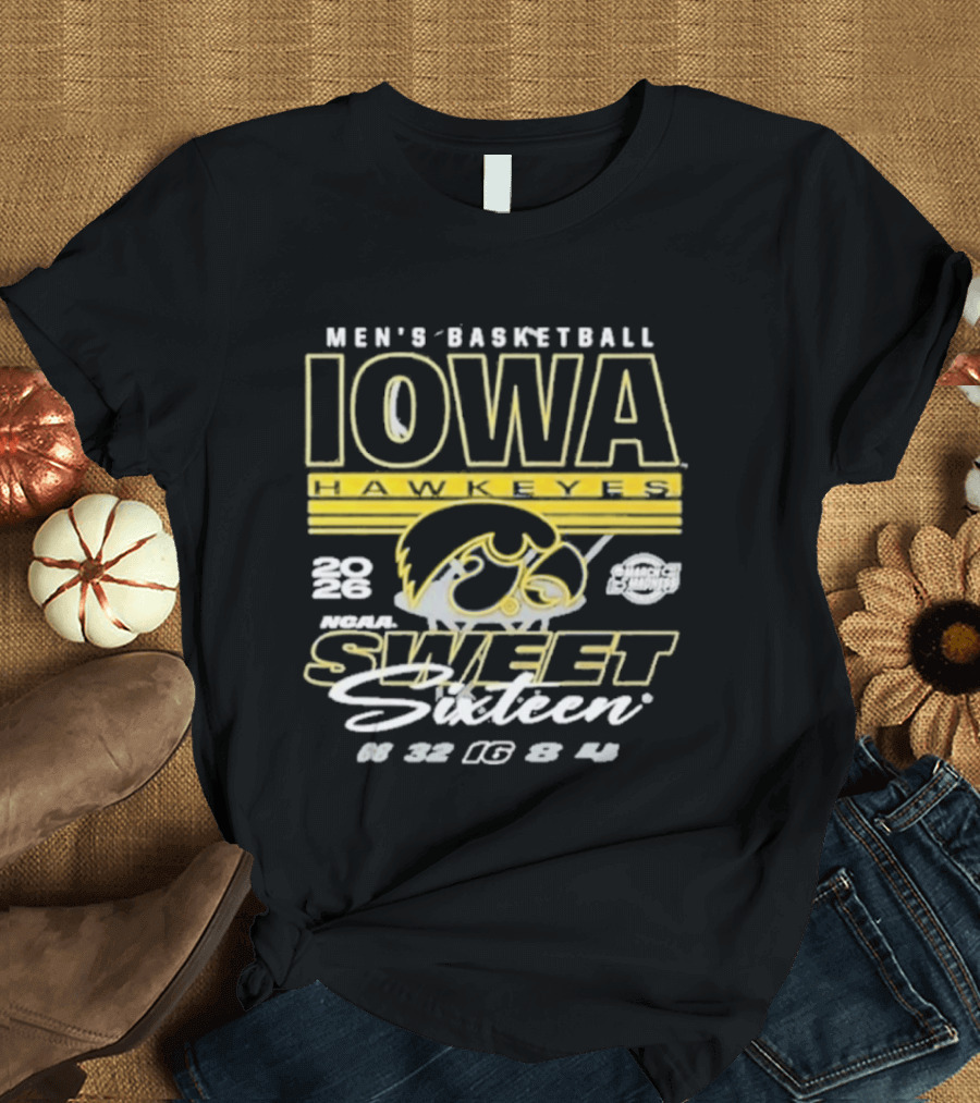 Iowa Hawkeyes Men's Basketball 2026 NCAA Sweet Sixteen March Madness 22 Tournament 16 Team Playoff T-Shirt