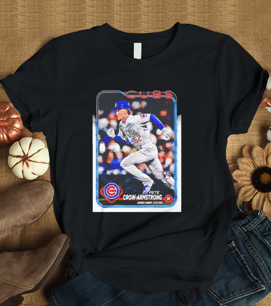 Pete Crow Armstrong Chicago Cubs Rookie Debut 9/11/2023 Topps Baseball Card T-Shirt