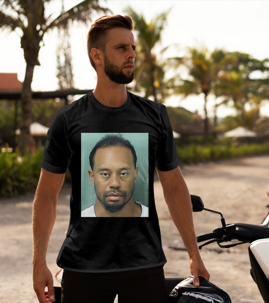 Tiger Woods Shot Palm Beach County Booking Photo T-Shirt