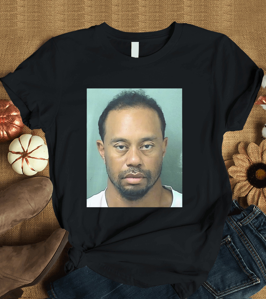 Tiger Woods Shot Palm Beach County Booking Photo T-Shirt