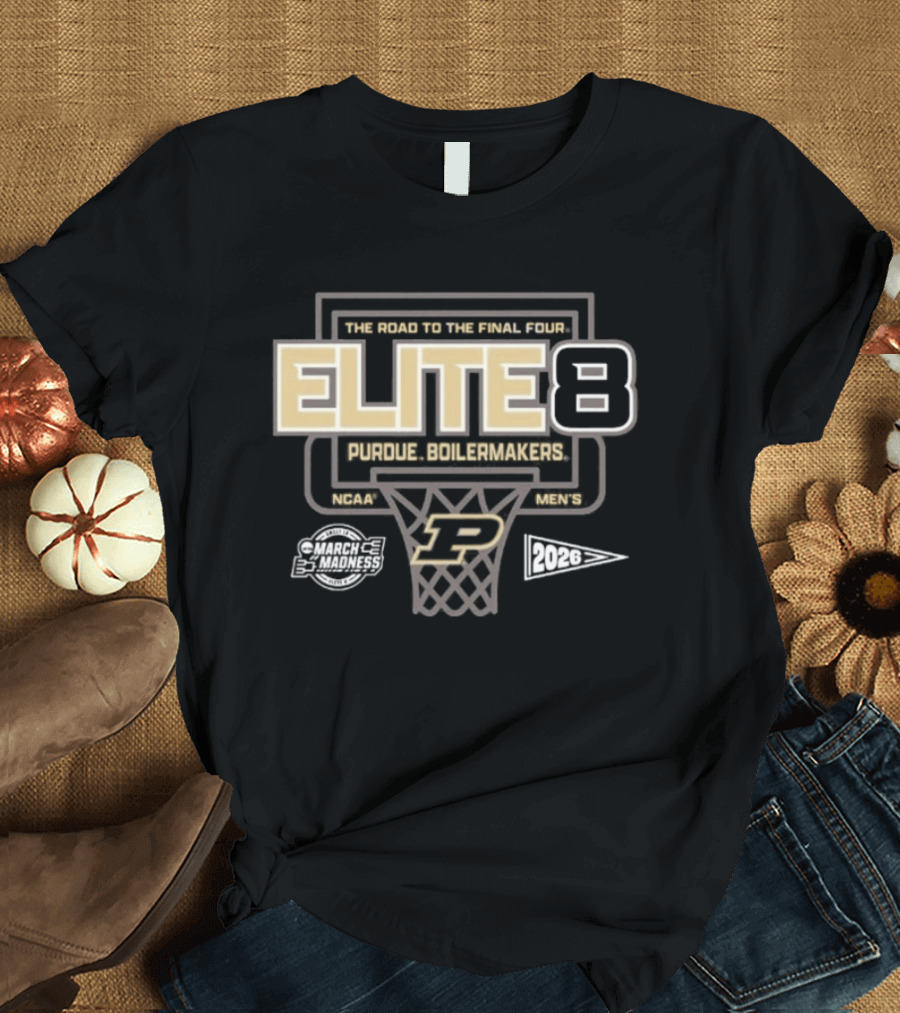 Purdue Boilermakers Men's Basketball 2026 Elite 8 Road To Final Four T-Shirt