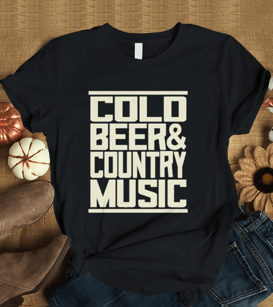 Cold Beer and Country Music Zach Top Black T-Shirt