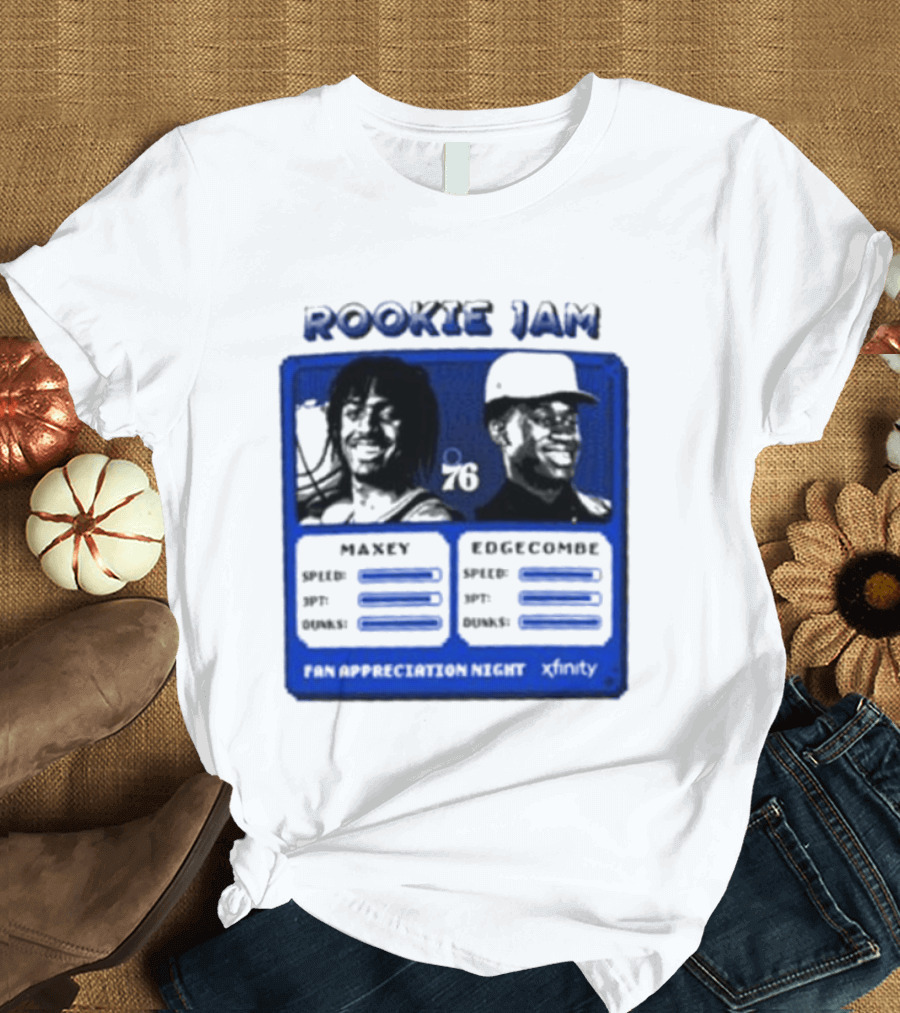 Rookie Jam Philadelphia 76ers Maxey Edgecombe Stats Display T-Shirt