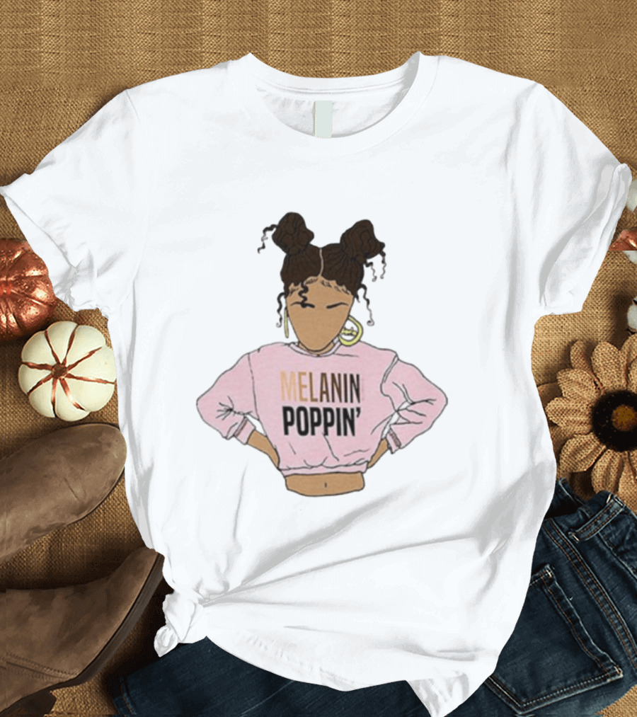 2BUNZ Melanin Poppin Pink Swea Afro Hair Trendy T-Shirt