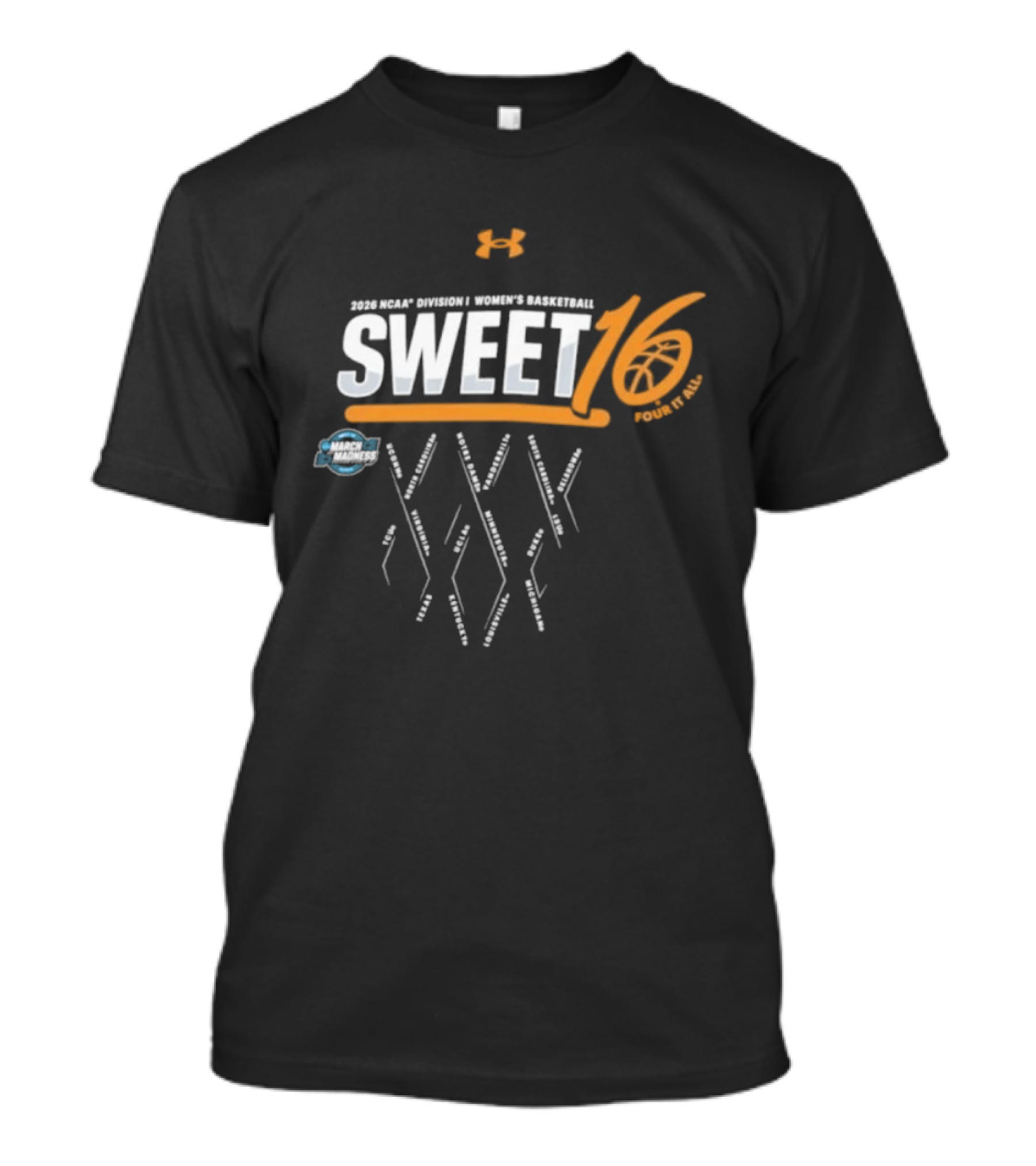 2026 NCAA Women's Basketball Sweet 16 Tournament Teams T-Shirt