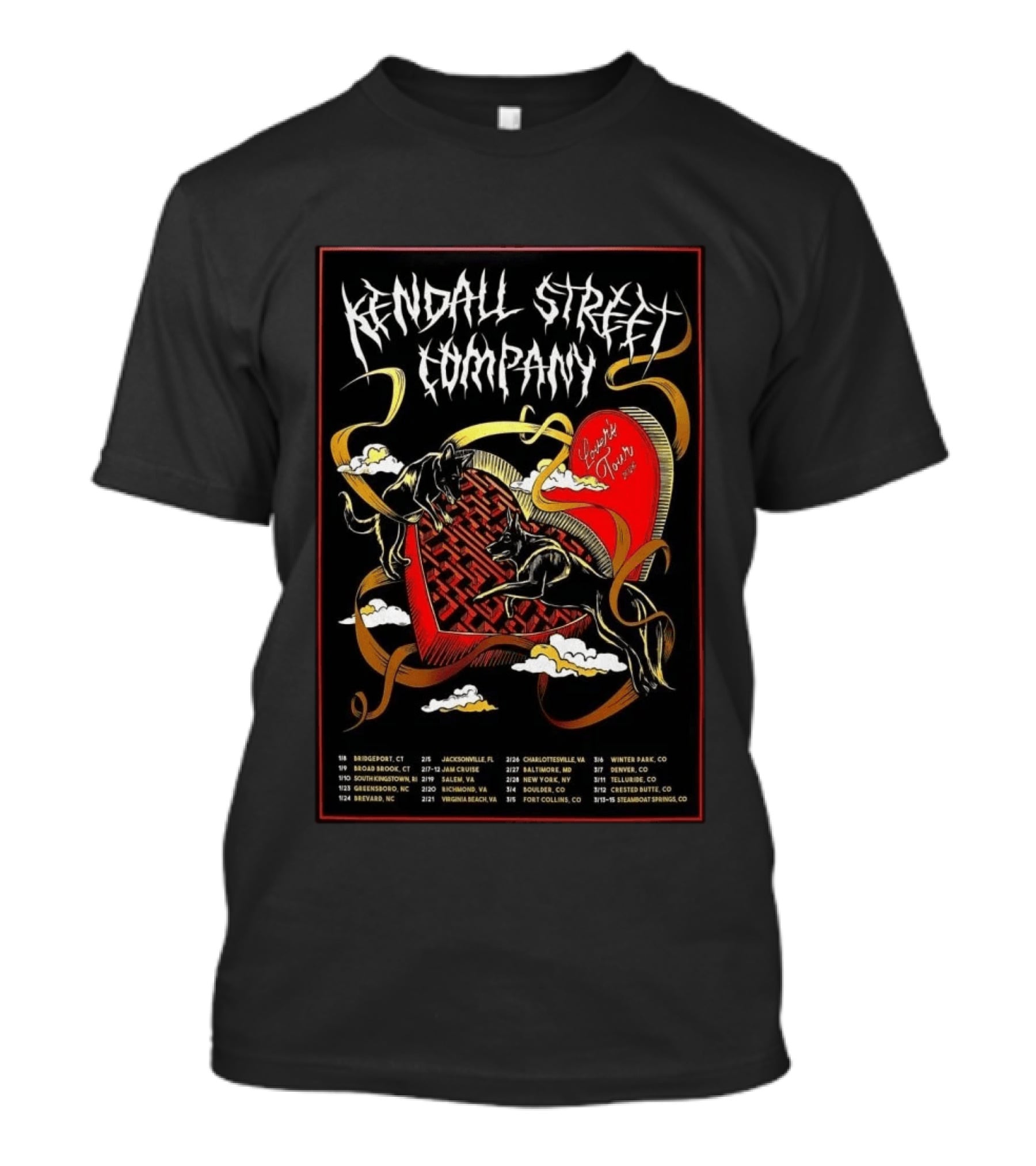 Kendall Street Company 2026 Lovers Tour Dates And Cities T-Shirt