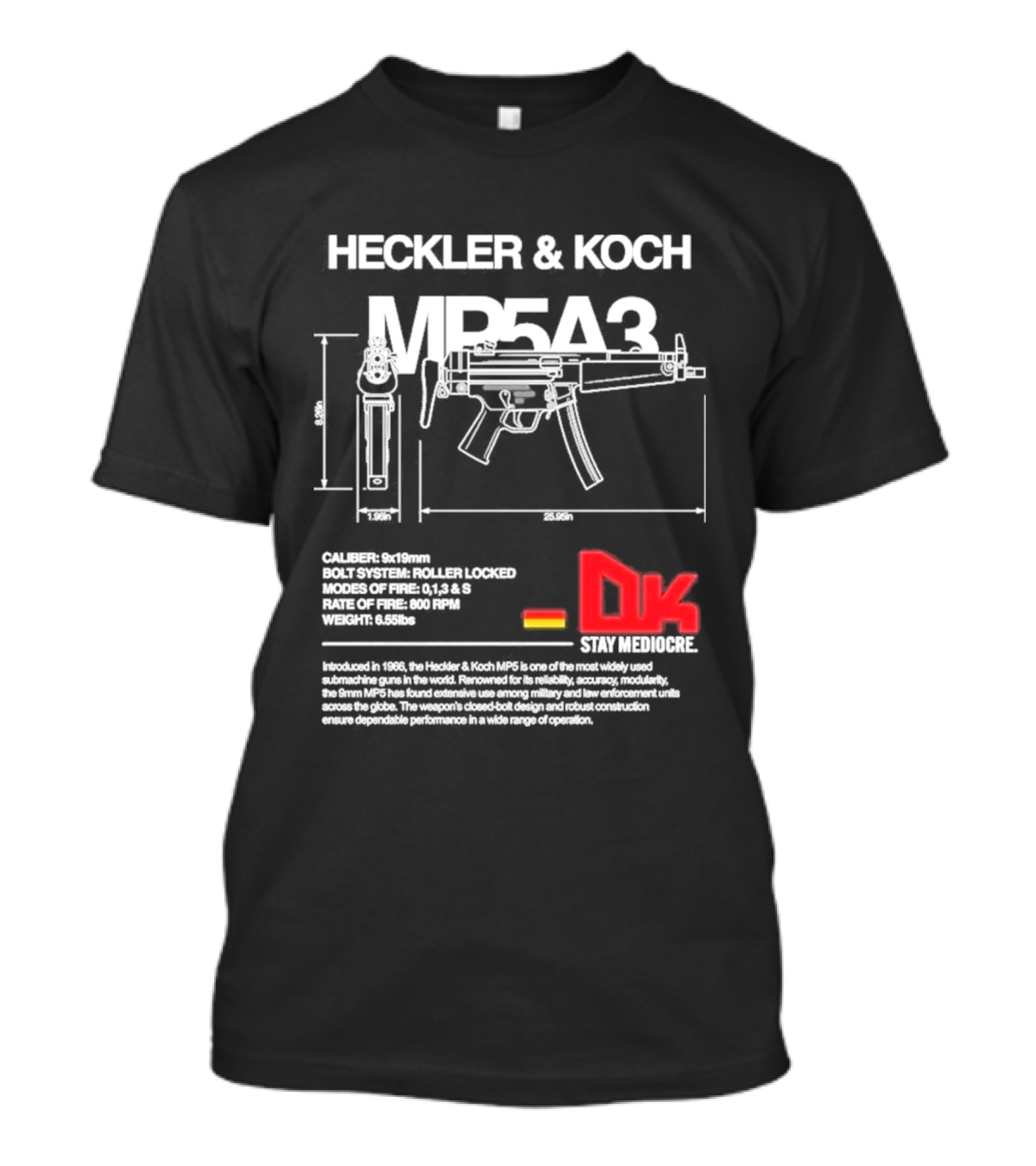 Heckler & Koch Mp5a3 Dk Sei Germany Dirty Kid T-Shirt