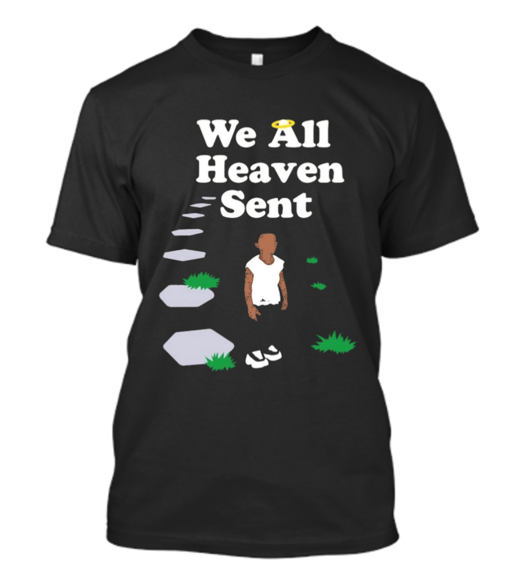 We All Heaven Sent White Halo Pathway And Figure T-Shirt