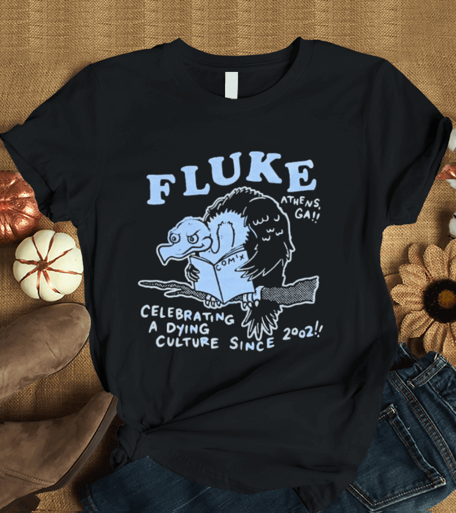 Fluke Celebrating A Dying Culture Since 2002 Athens GA Owl T-Shirt
