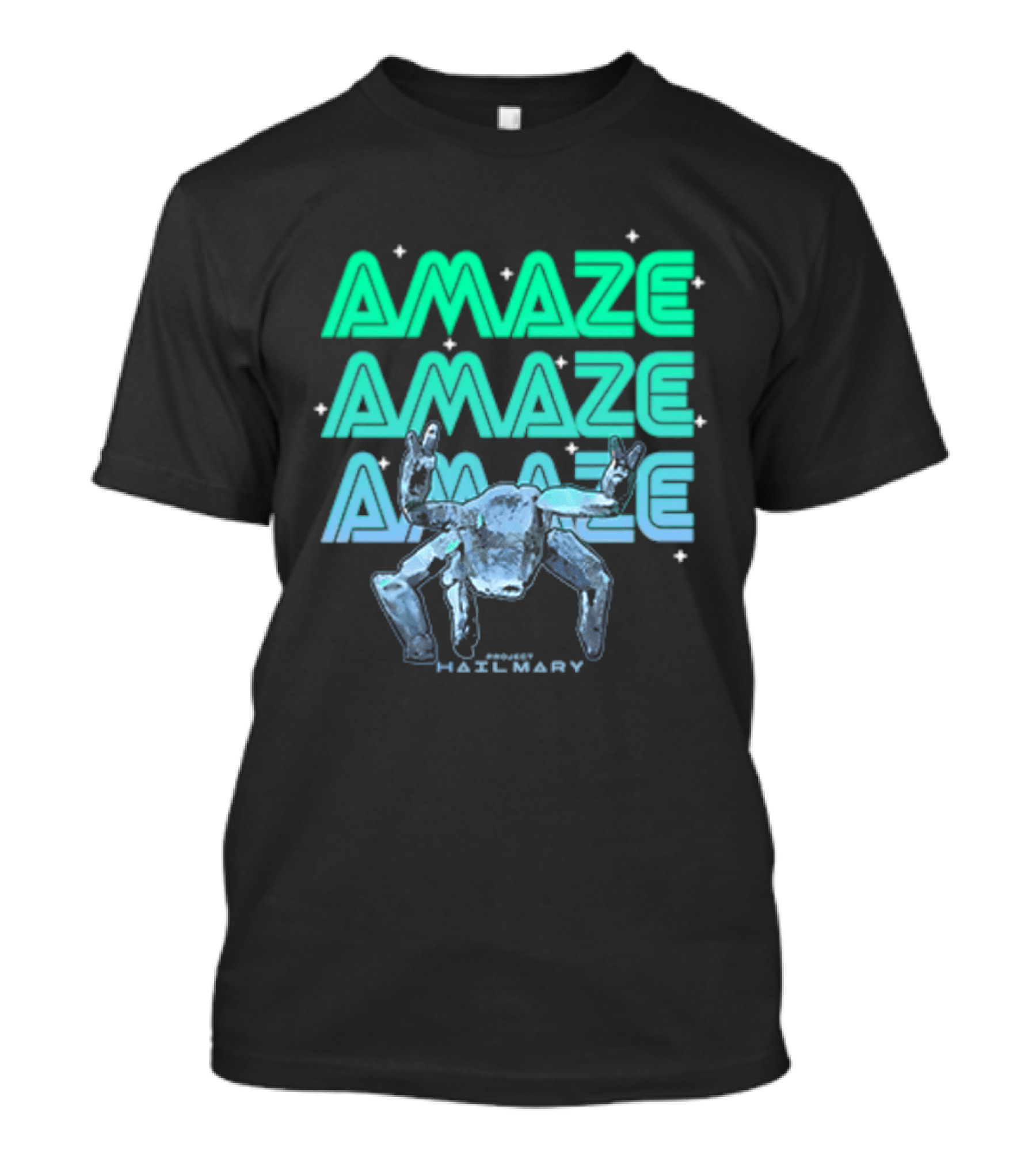 Amaze Amaze Amaze Project Hail Mary Rocky Alien Neon T-Shirt