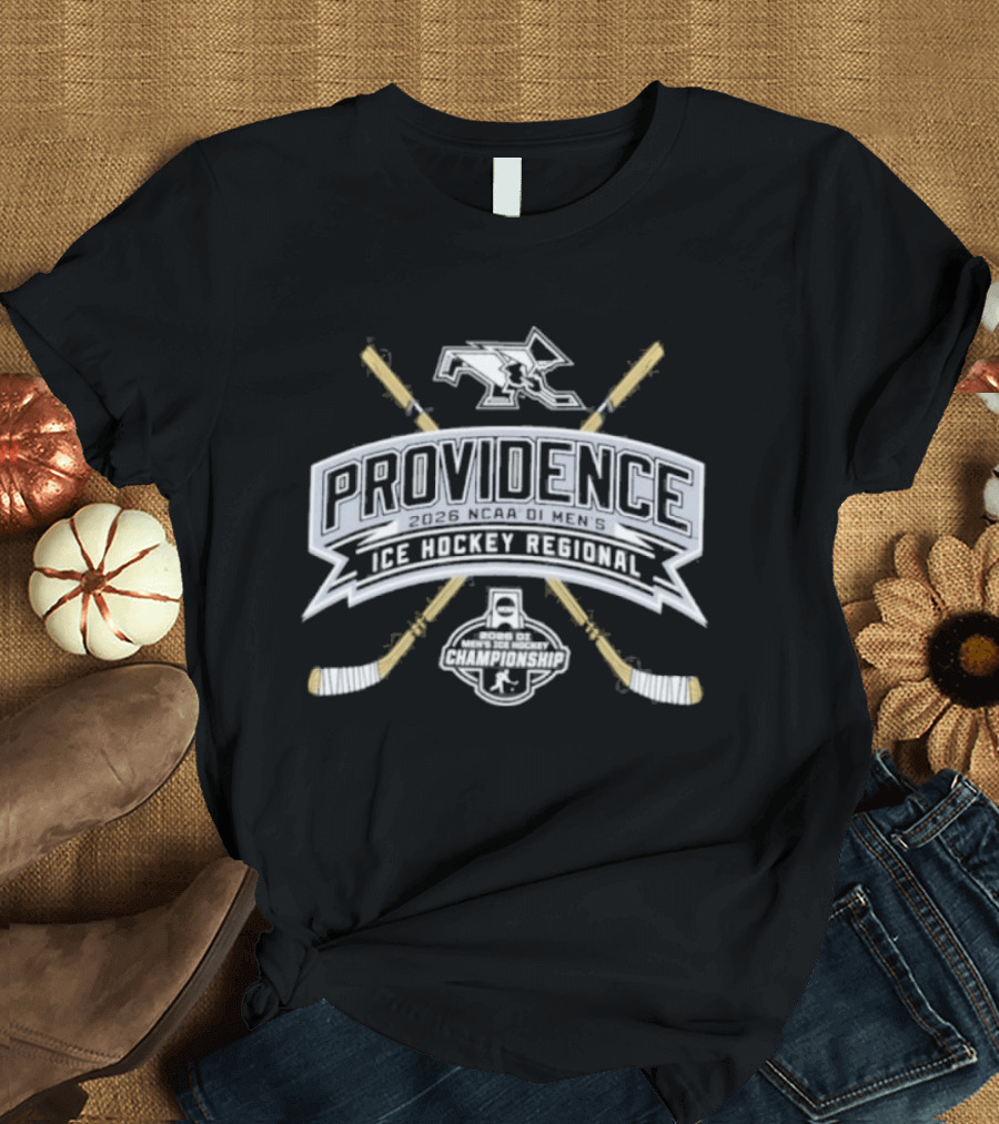 Providence Ice Hockey NCAA Regionals 2026 Friars Sticks And Puck T-Shirt
