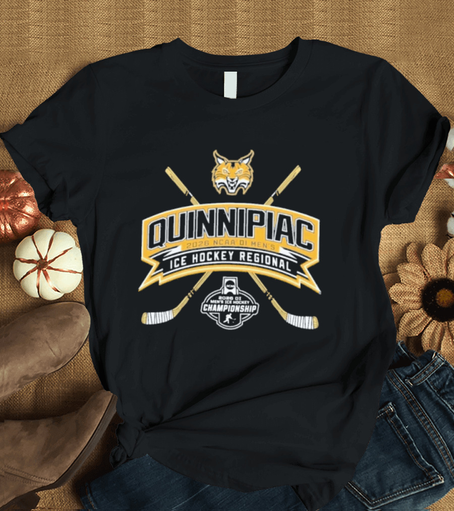 Quinnipiac Bobcats 2026 NCAA DI Men's Ice Hockey Regional Championship T-Shirt