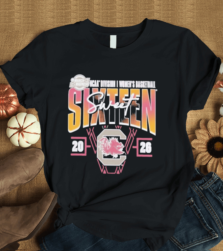 March Madness 2026 Sweet Sixteen South Carolina Gamecocks Women's Basketball Tournament T-Shirt