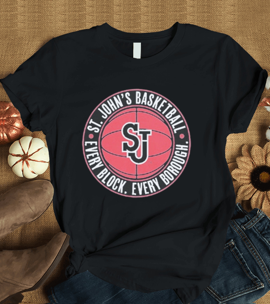 St. John's Basketball SJ Every Block Every Borough T-Shirt