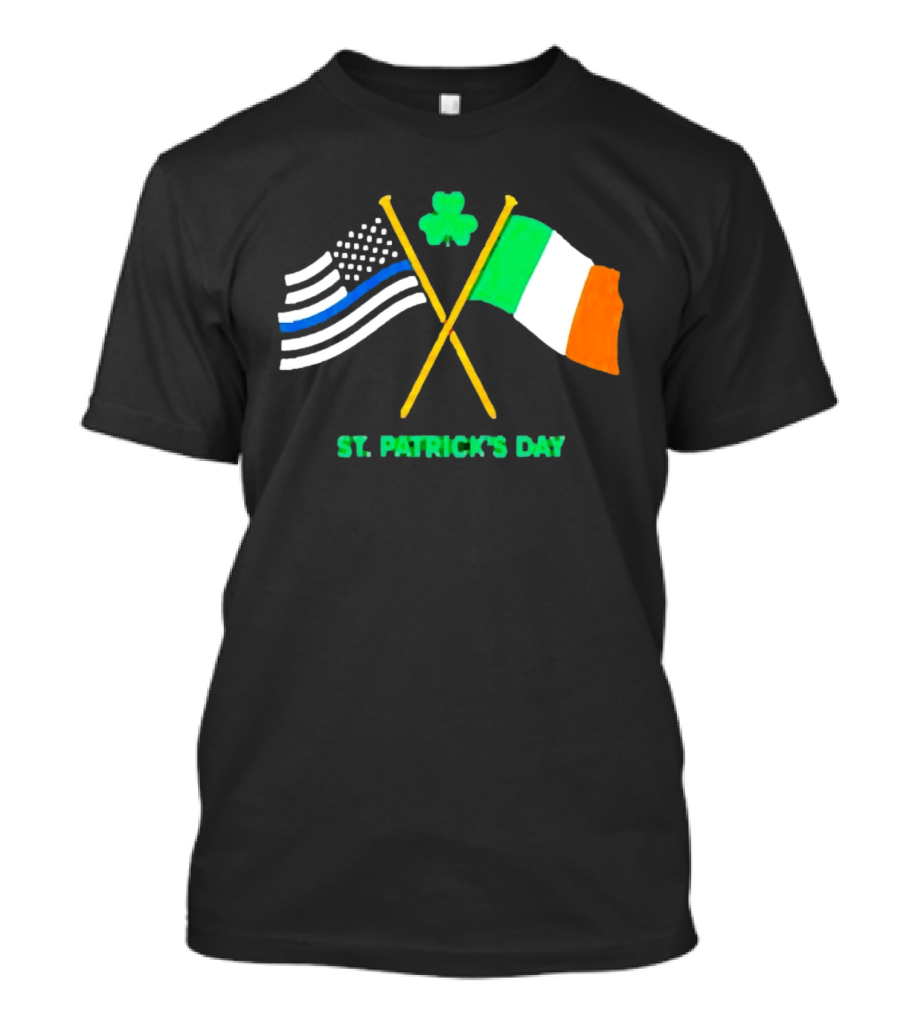 St. Patrick's Day American And Irish Flag Shamrock Celebration T-Shirt