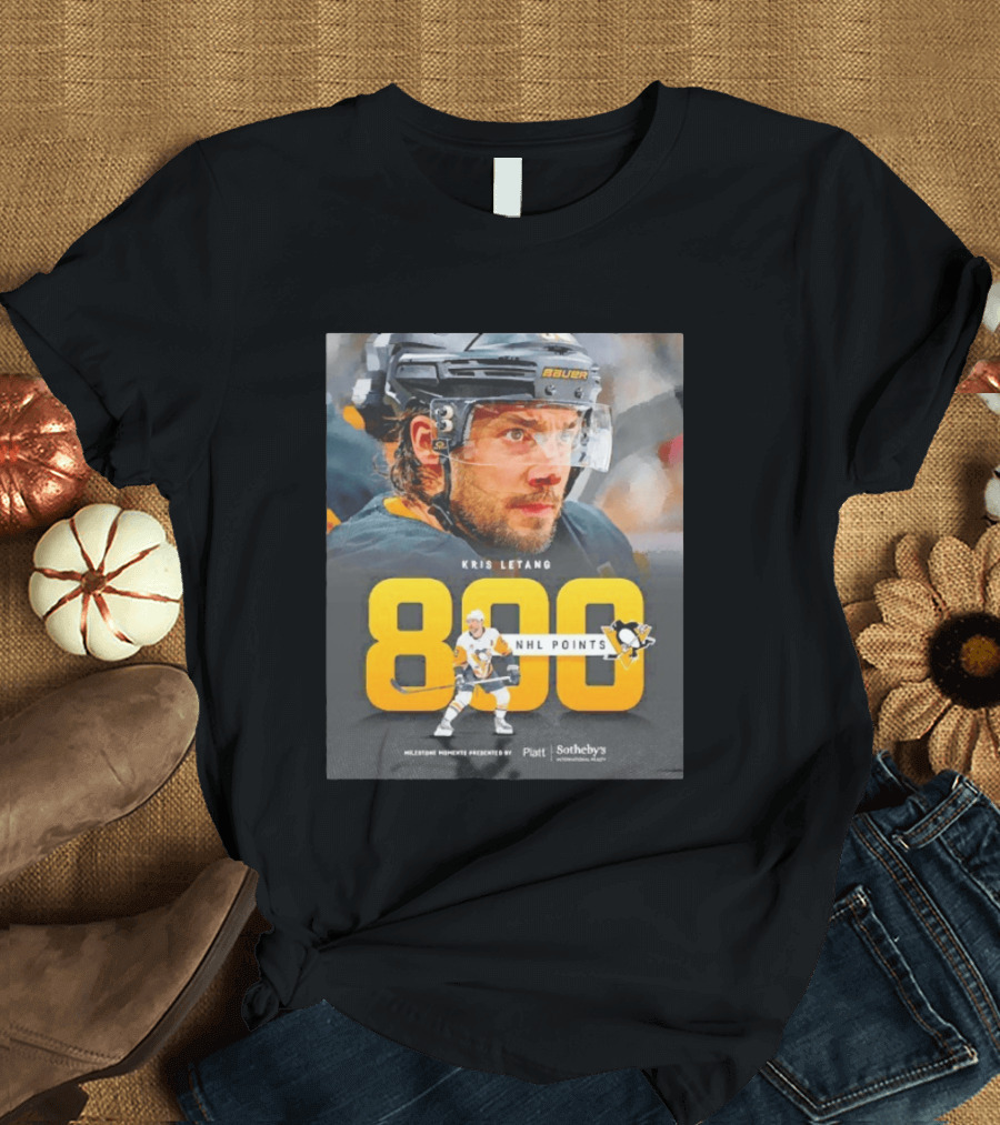 Kris Letang 800 NHL Points Pittsburgh Penguins Milestone Moments T-Shirt