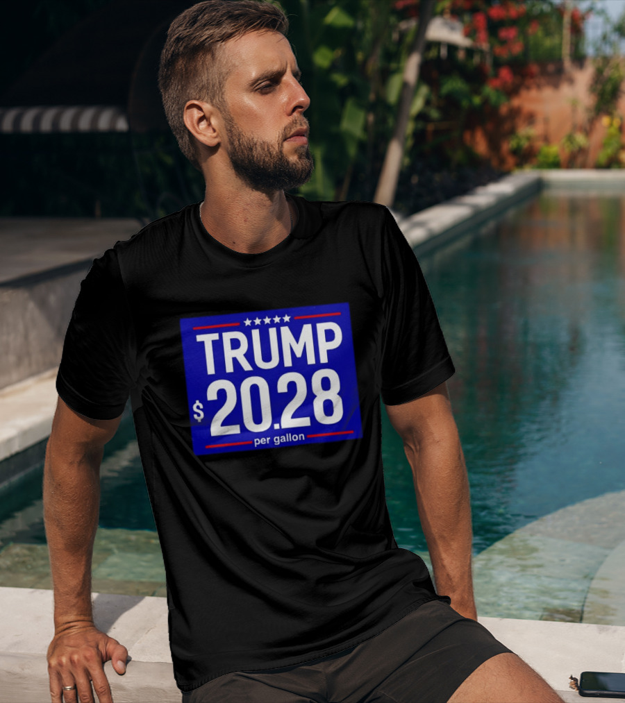 Trump 2028 Per Gallon Five Stars Blue T-Shirt
