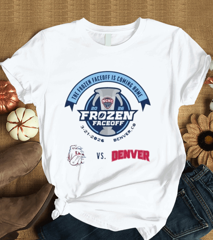 NCHC Frozen Faceoff 2026 Denver Vs Minnesota Duluth Hockey Matchup March 21 T-Shirt