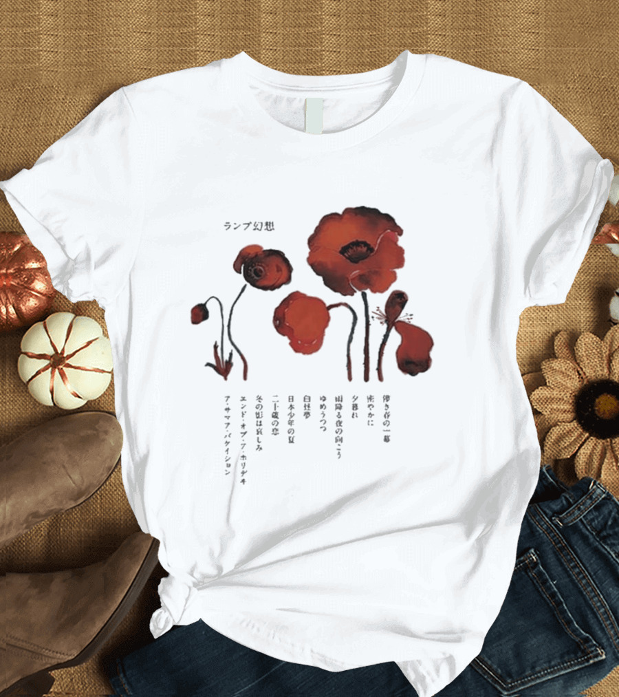 Poppy Flowers Lamp Genso 2025 Vintage Aesthetic T-Shirt