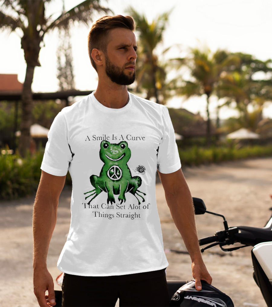 A Smile Is A Curve Peace Symbol On Frog That Can Set A Lot Of Things Straight T-Shirt
