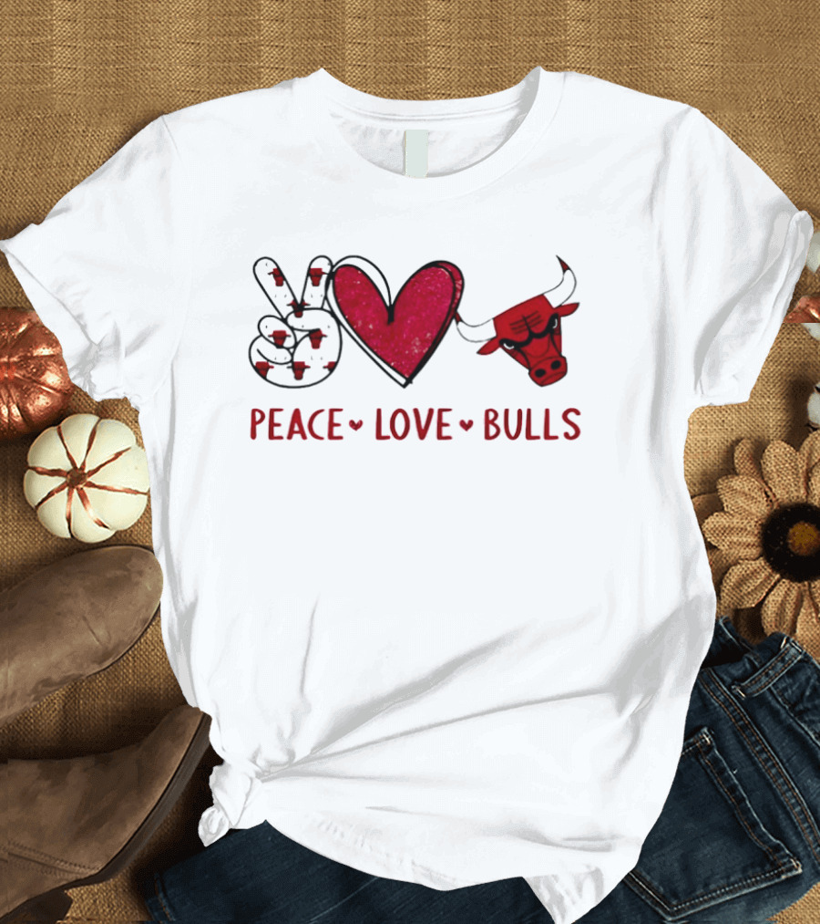 Peace Love Chicago Bulls NBA T-Shirt