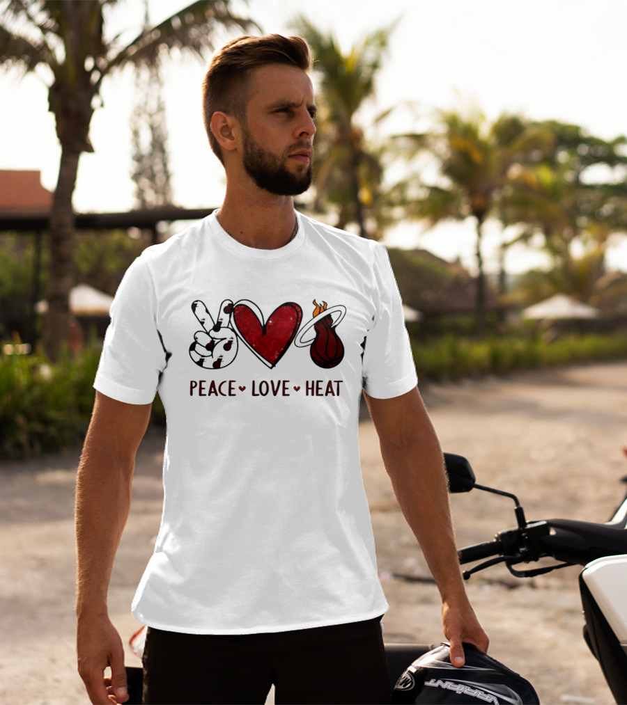 Peace Love Miami Heat Basketball Team Fandom T-Shirt