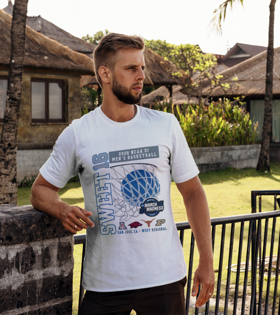 Sweet 16 March Madness 2026 NCAA DI Men's Basketball Tournament San Jose CA West Regional T-Shirt