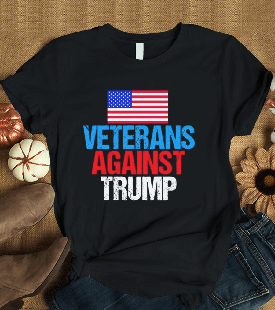 American Flag Veterans Against Trump T-Shirt