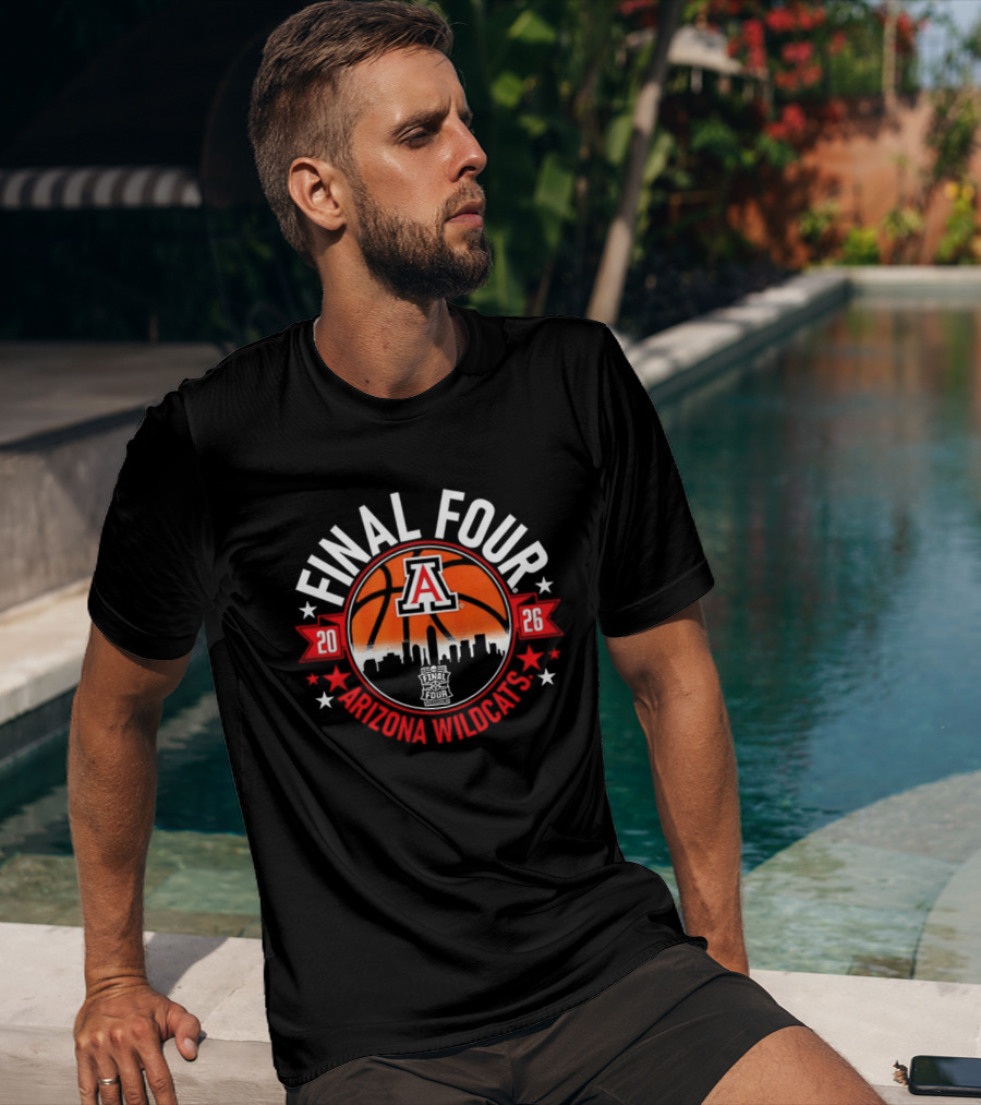 Arizona Wildcats 2026 Final Four Basketball Skyline T-Shirt