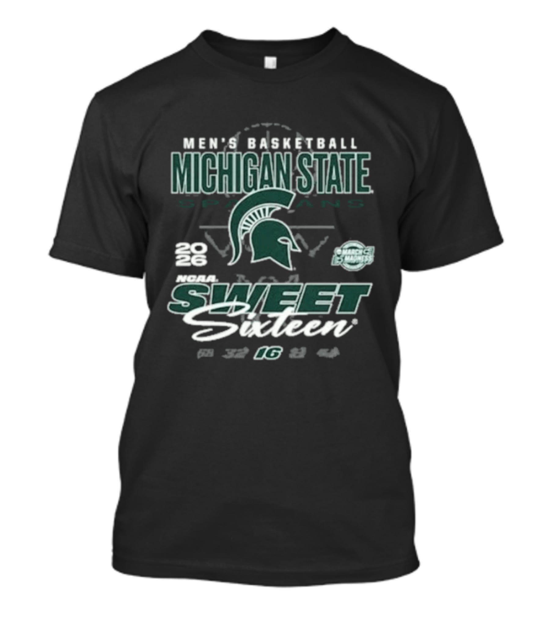 Men's Basketball Michigan State Spartans 2026 NCAA Sweet Sixteen 16 March Madness T-Shirt