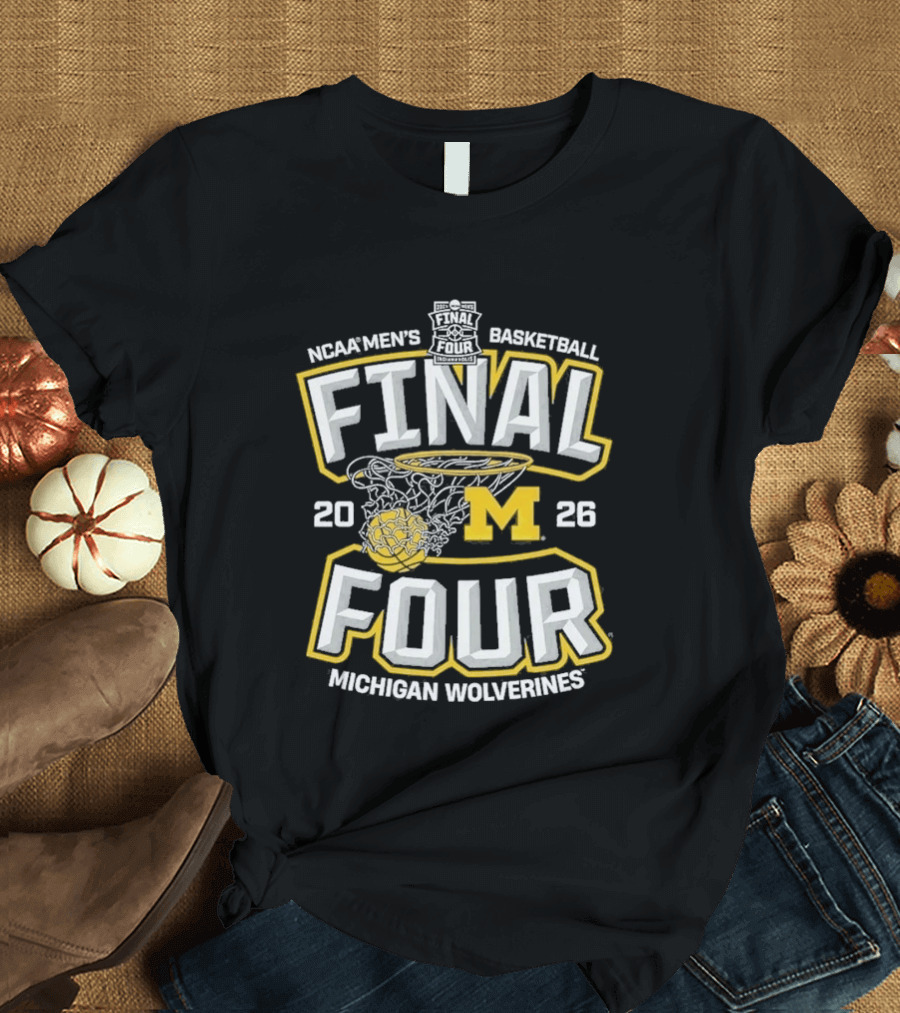 Michigan Wolverines 2026 NCAA Men's Basketball Final Four Championship Nets T-Shirt