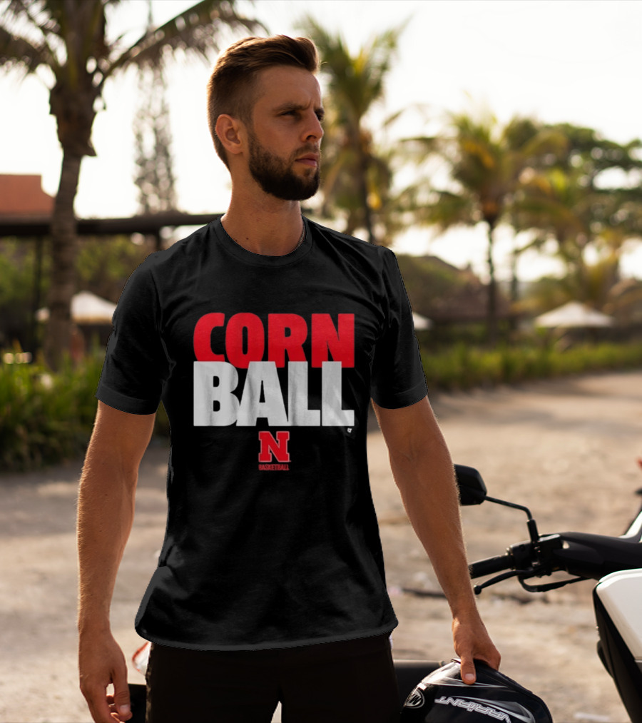 Nebraska Cornhuskers Corn Ball Basketball T-Shirt
