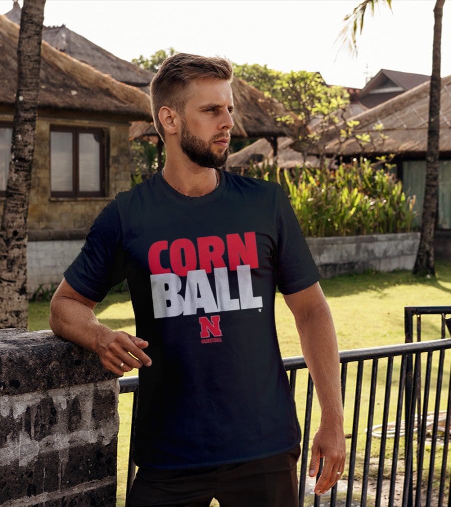 Nebraska Cornhuskers Corn Ball Basketball T-Shirt