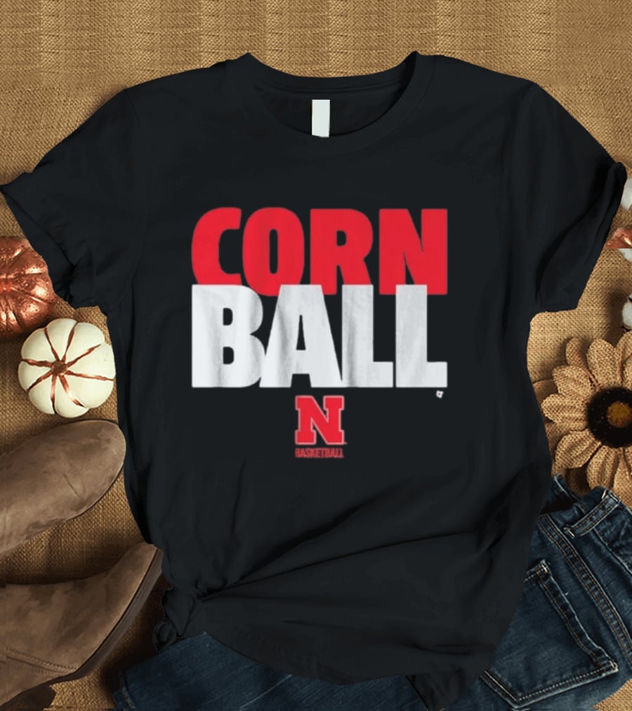 Nebraska Cornhuskers Corn Ball Basketball T-Shirt