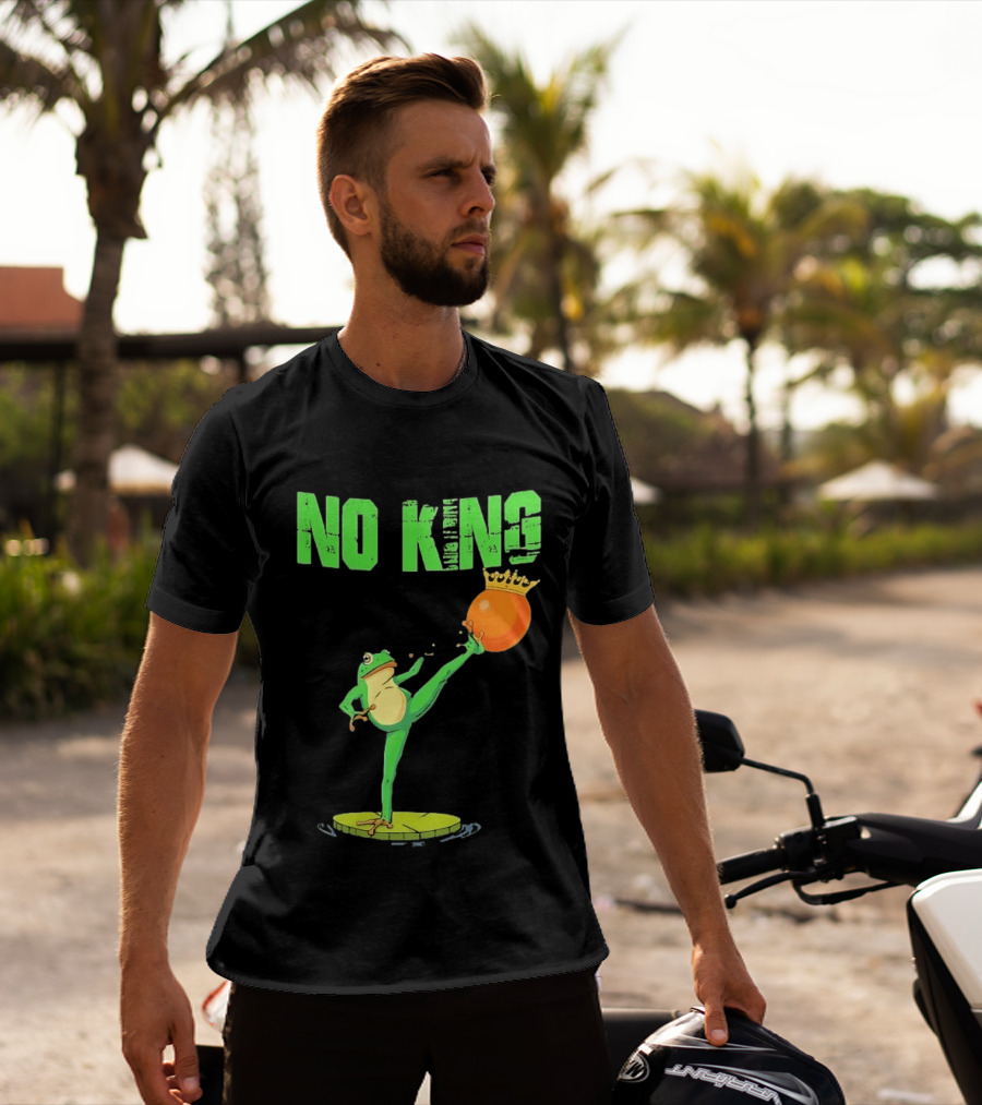 No Kings Portland Frog Kick Out Orange Protest T-Shirt
