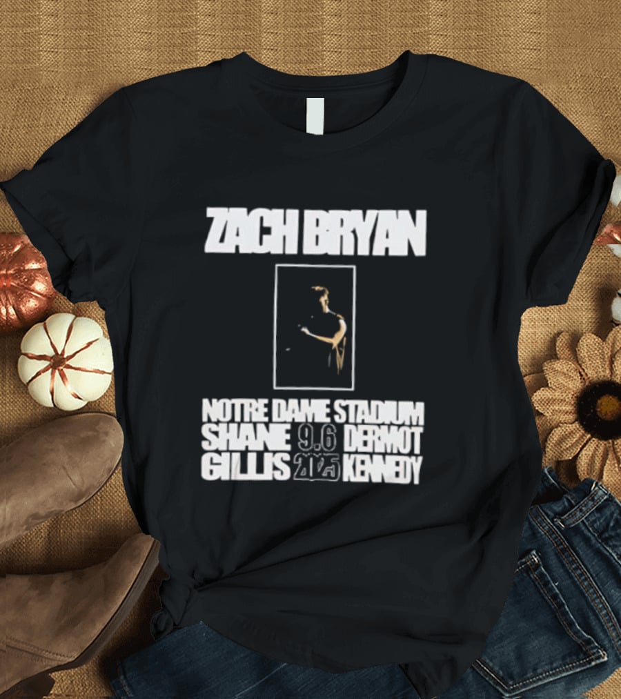 Zach Bryan Notre Dame Stadium Sept 2025 Event Date And Venue T-Shirt