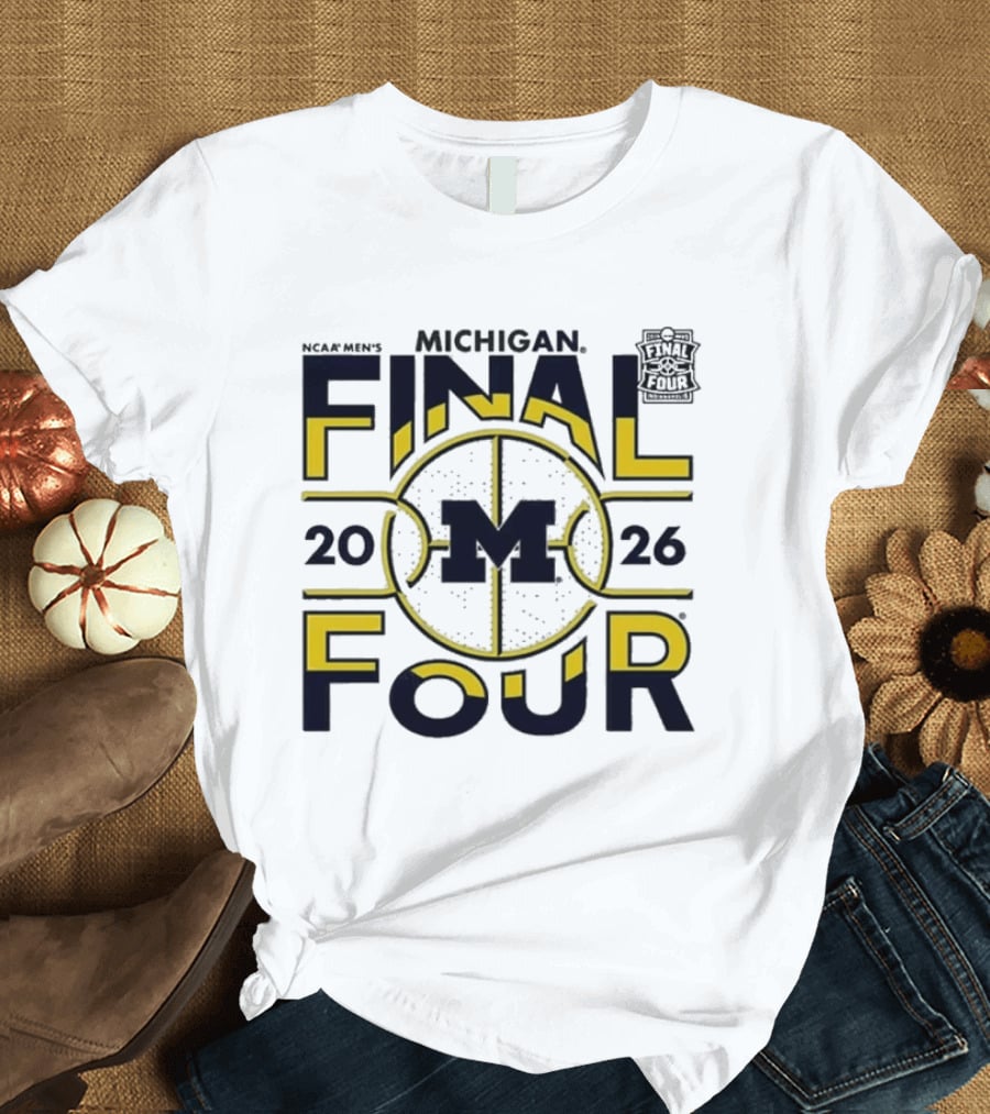 NCAA Men's Michigan Final Four 2026 Basketball M Wolverines T-Shirt