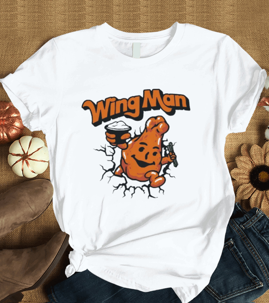 Buffalo Bills Wing Man Oh Yeah Chicken Wing Cracking Through T-Shirt