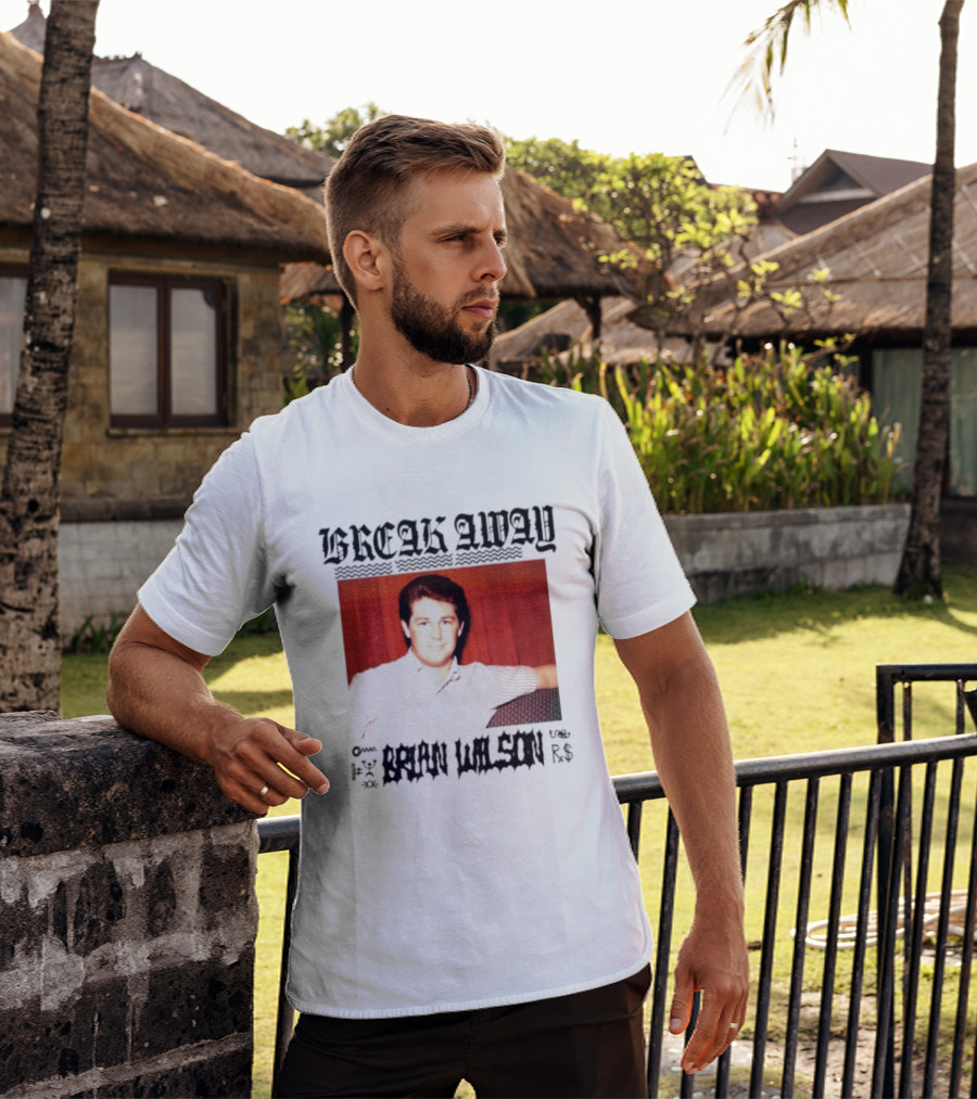 BREAK AWAY BRIAN WILSON Photo Portrait Striped T-Shirt