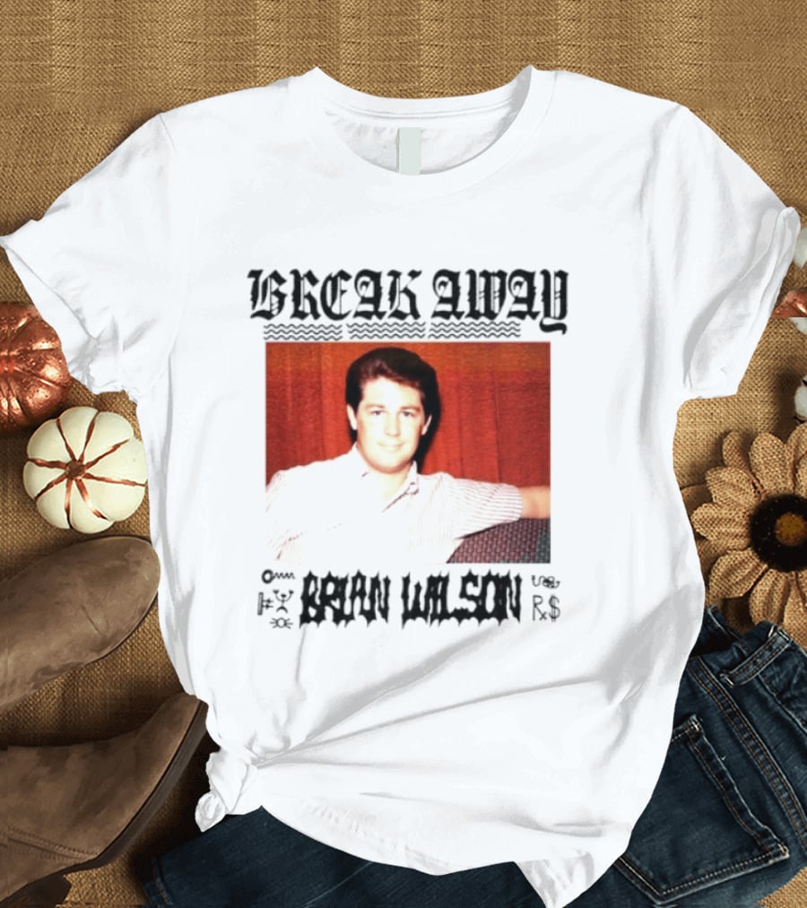 BREAK AWAY BRIAN WILSON Photo Portrait Striped T-Shirt