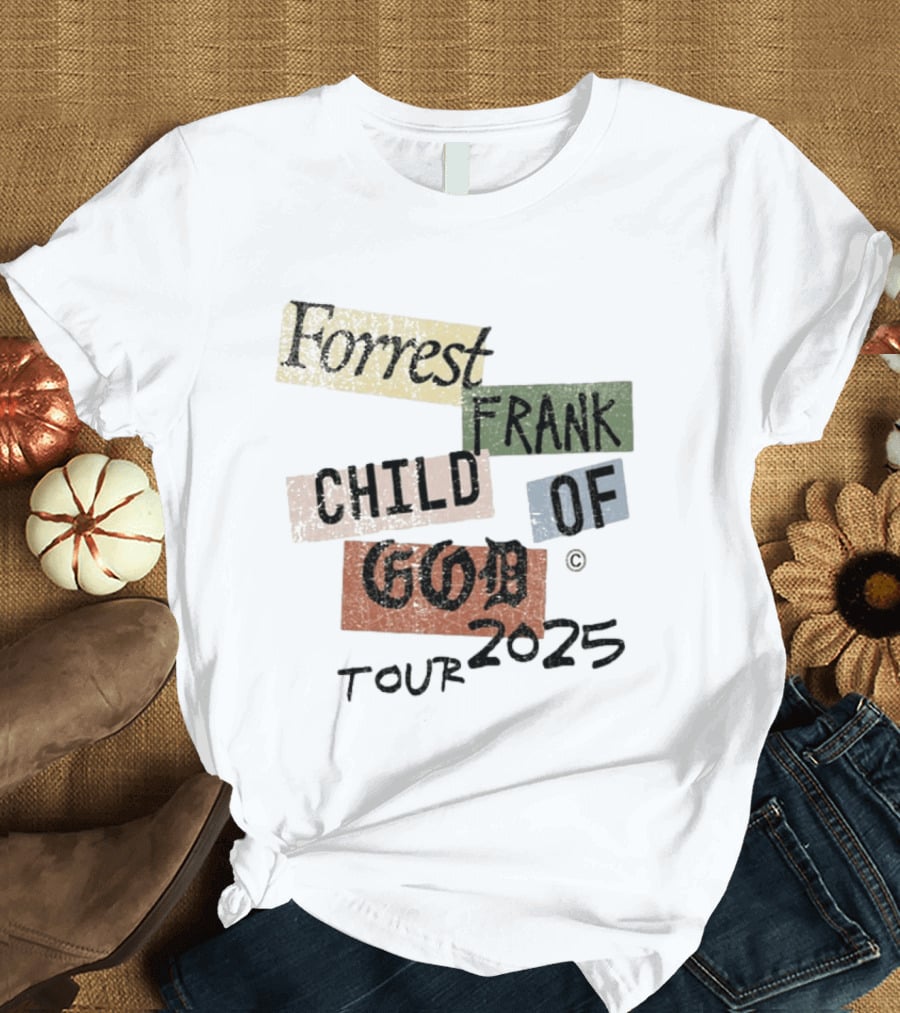Forrest Frank Child Of God Tour 2025 Color Block Collage T-Shirt