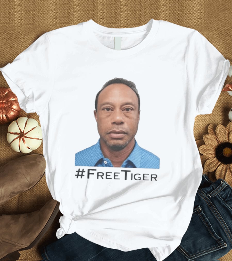 #FreeTiger Shot Iconic Arrest Image T-Shirt