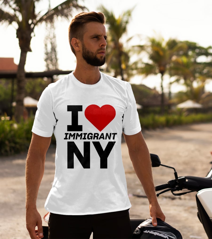 I Love Immigrant NY Heart Icon New York T-Shirt