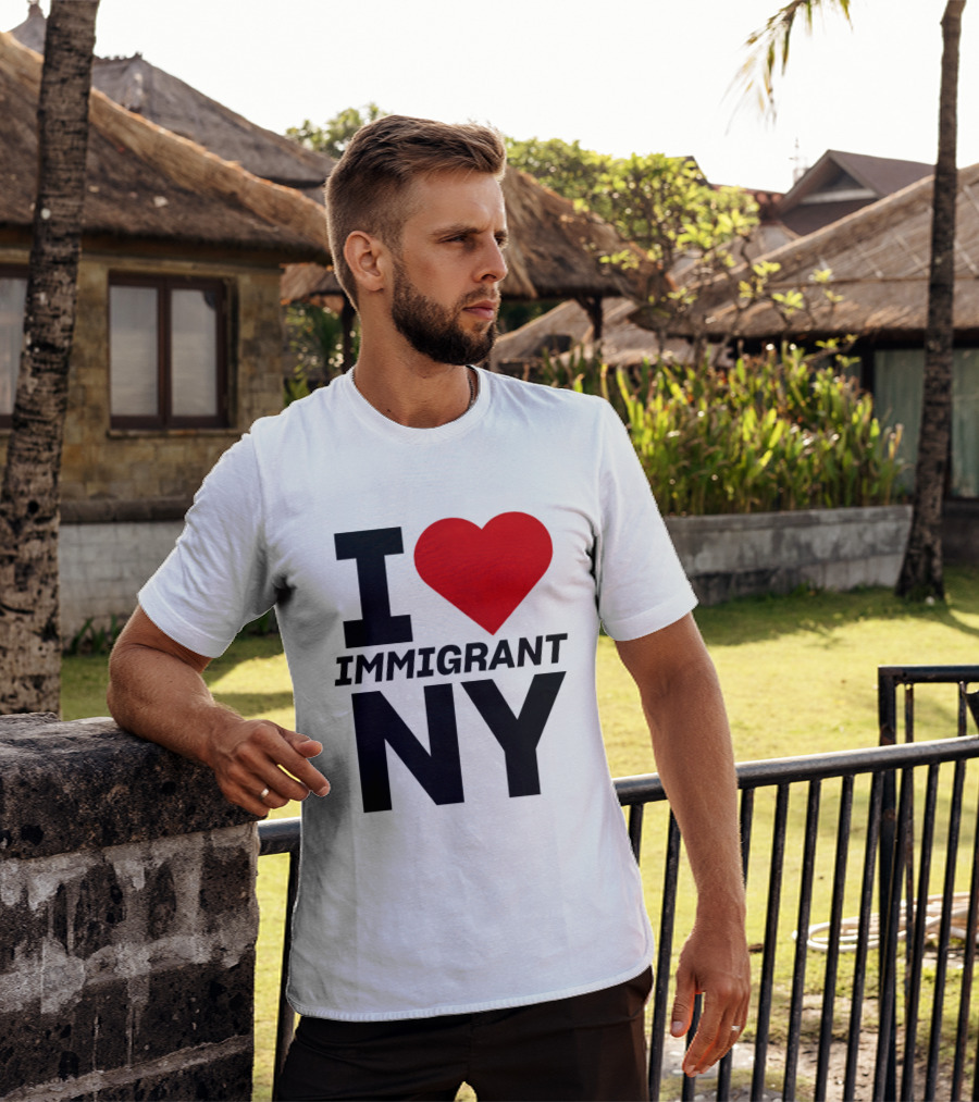 I Love Immigrant NY Heart Icon New York T-Shirt