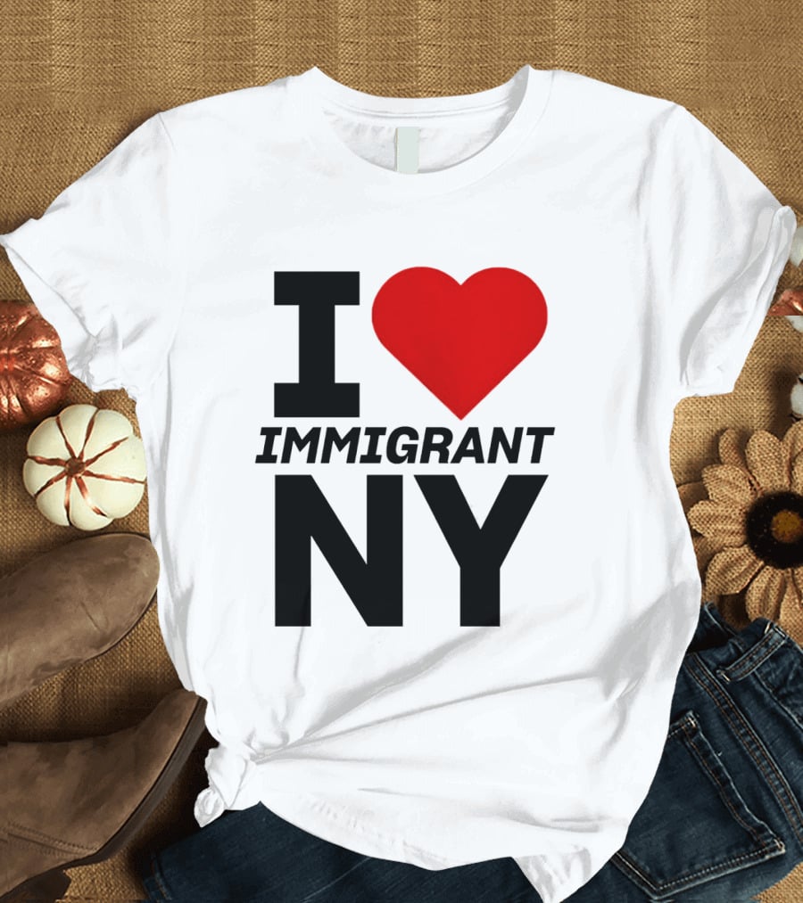 I Love Immigrant NY Heart Icon New York T-Shirt
