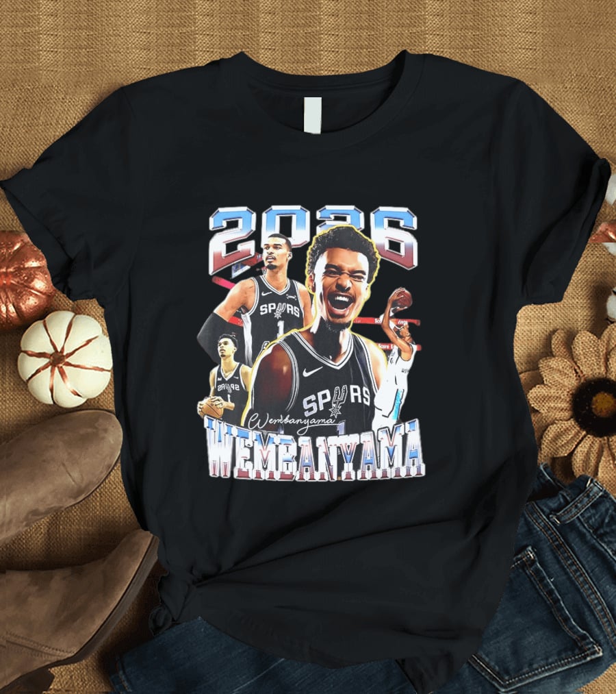 2026 Victor Wembanyama Spurs NBA Player T-Shirt